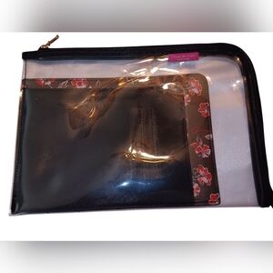 Isaac Mizrahi Floral Wallet and Clear Pouch
